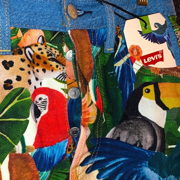 Levi’s X Farm Rio rib cage jeans skirt - Picture 2 of 5